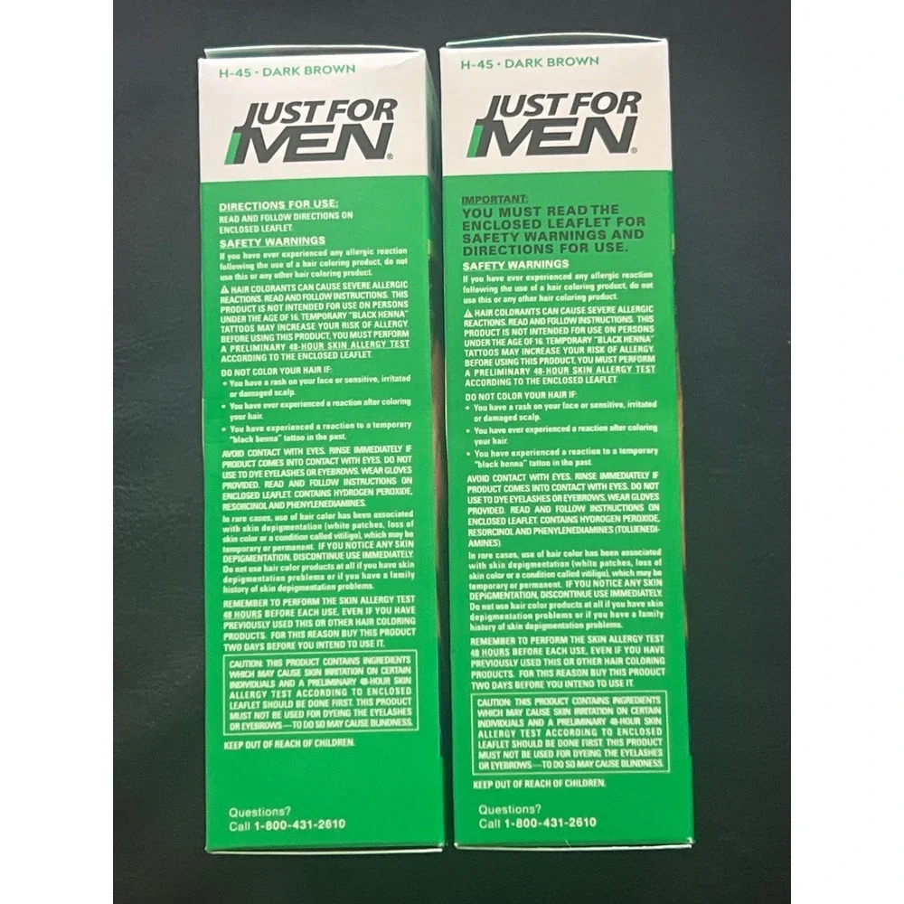 Just For Men Shampoo-In Color H-45 Dark Brown Gray Coverage 2 Pack New‎